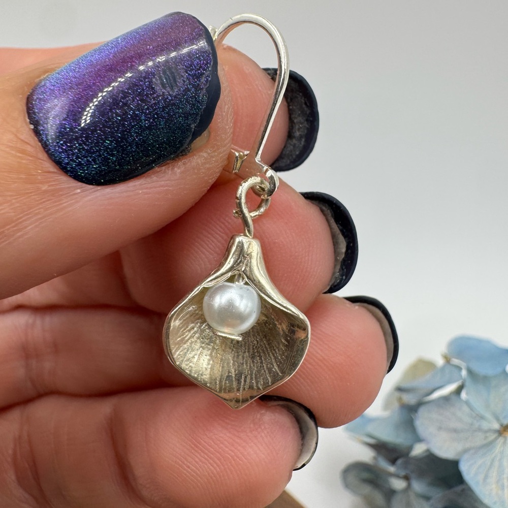 Handcrafted Silver and Pearl Drop Earrings